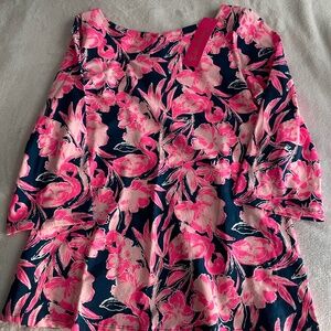 Lilly Pulitzer Flamingo Print Blouse/Top NWT Medium Women Summer Fun!